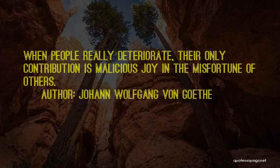 Malicious Joy Quotes By Johann Wolfgang Von Goethe
