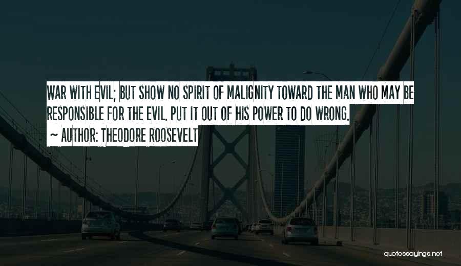 Malignity Quotes By Theodore Roosevelt