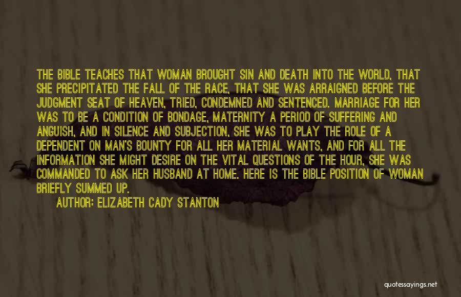 Man And Woman From The Bible Quotes By Elizabeth Cady Stanton