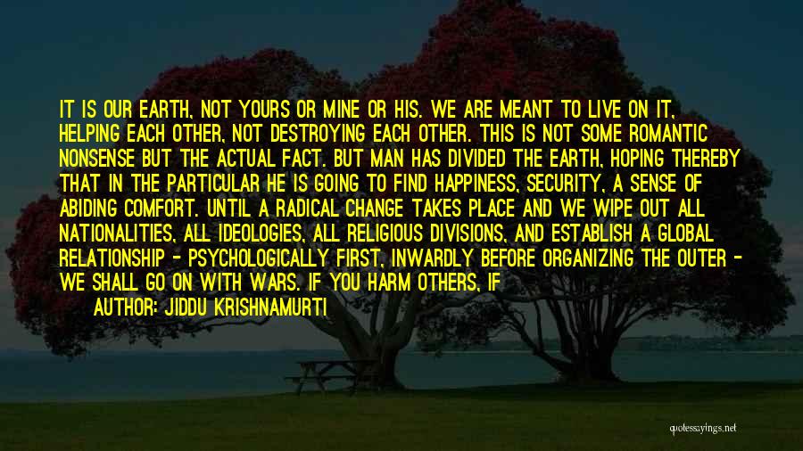 Man Destroying Earth Quotes By Jiddu Krishnamurti