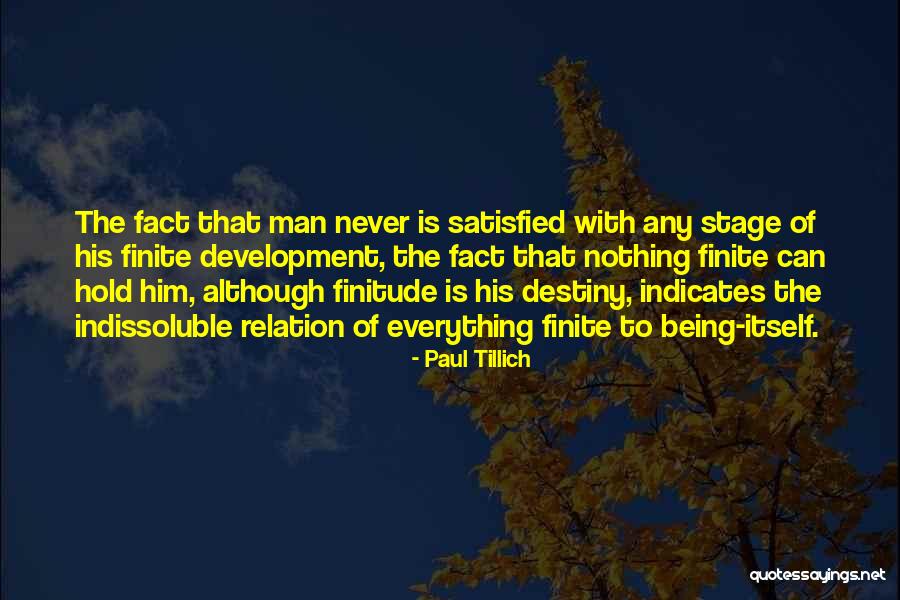 Man Never Satisfied Quotes By Paul Tillich