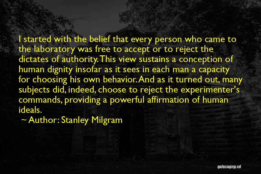Man Providing Quotes By Stanley Milgram