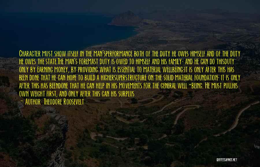 Man Providing Quotes By Theodore Roosevelt