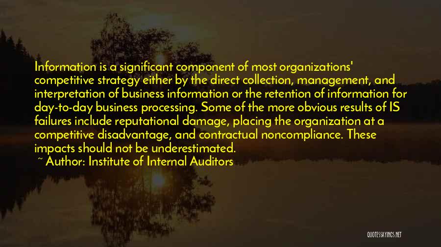 Management Information Quotes By Institute Of Internal Auditors Management Information Quotes By Institute Of Internal Auditors