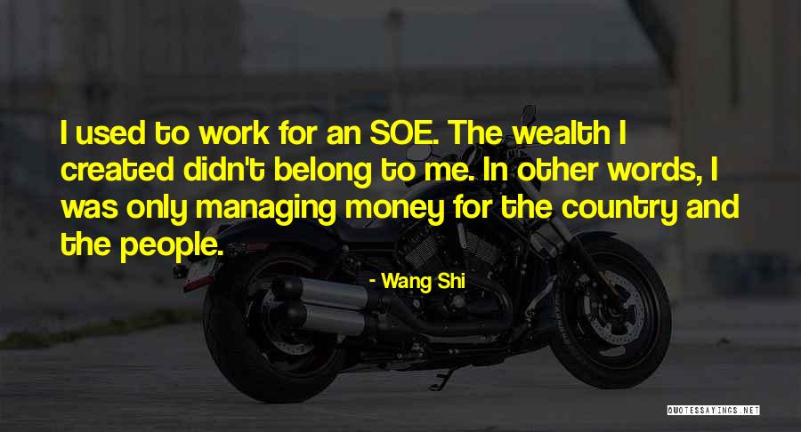 Managing Money Quotes By Wang Shi