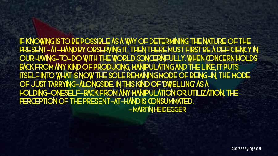 Manipulation Of Perception Quotes By Martin Heidegger Manipulation Of Perception Quotes By Martin Heidegger