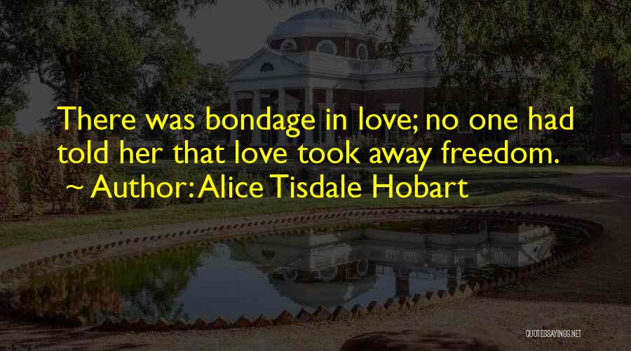 Manje Bistre Quotes By Alice Tisdale Hobart