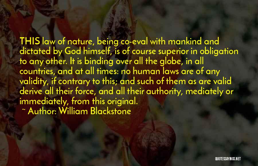 Mankind And Nature Quotes By William Blackstone