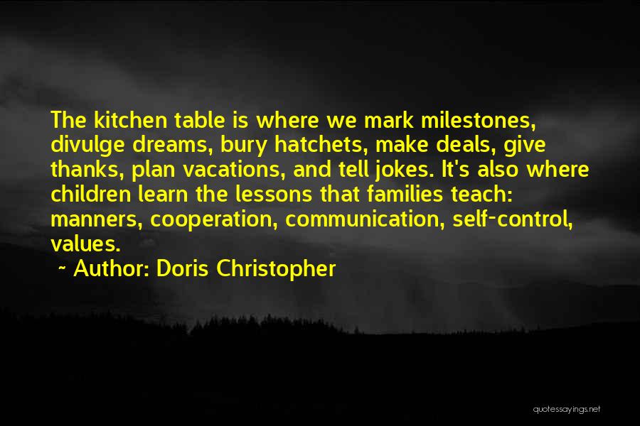 Manners And Values Quotes By Doris Christopher
