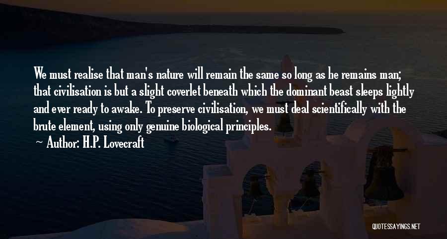 Man's Principles Quotes By H.P. Lovecraft