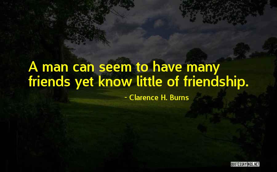 Many Friendship Quotes By Clarence H. Burns