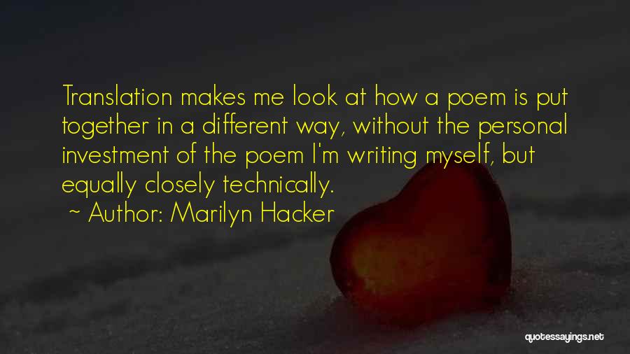 Marilyn Hacker Quotes 1477362