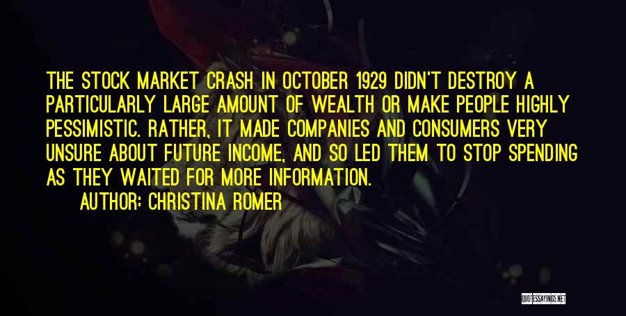 Market Crash Quotes By Christina Romer