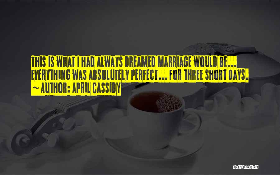 Marriage Is Not Perfect Quotes By April Cassidy