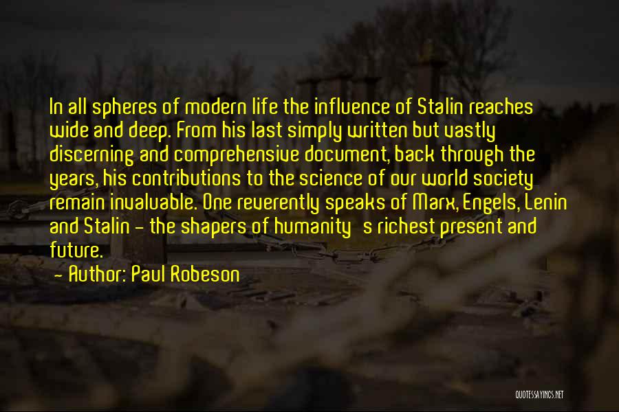 Marx's Quotes By Paul Robeson