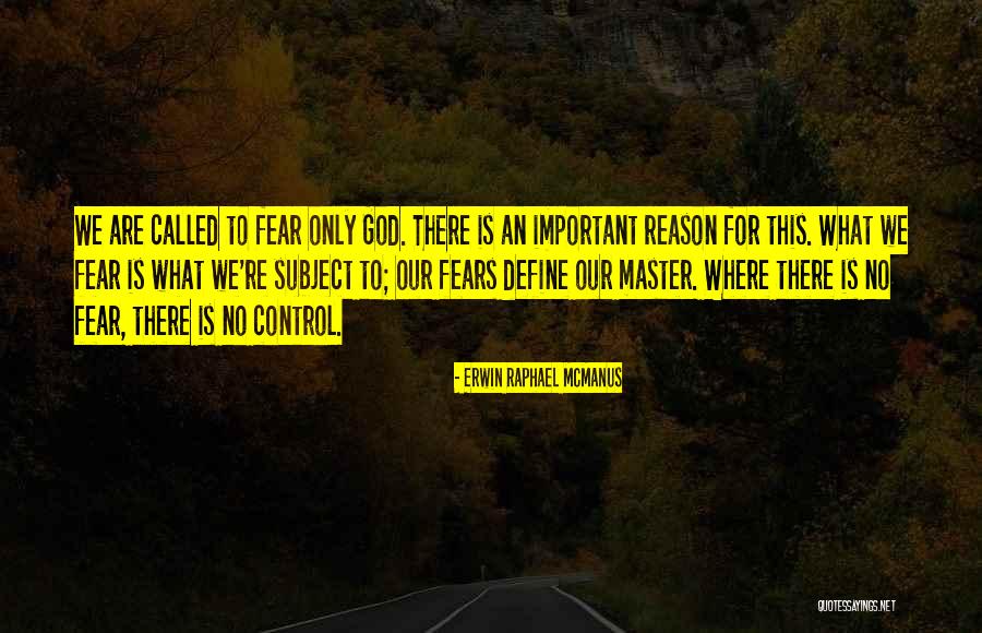 Master Fear Quotes By Erwin Raphael McManus Master Fear Quotes By Erwin Raphael McManus