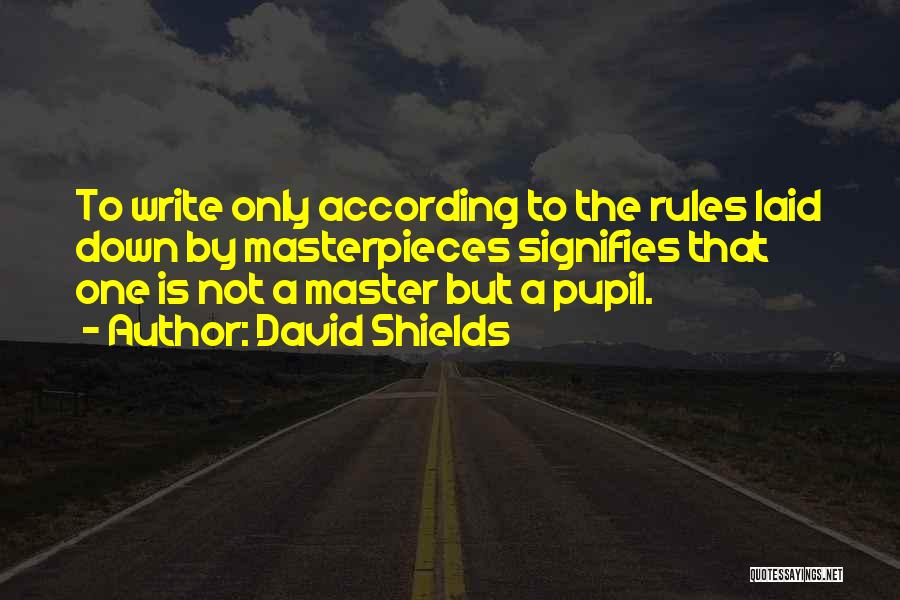 Masterpieces Quotes By David Shields