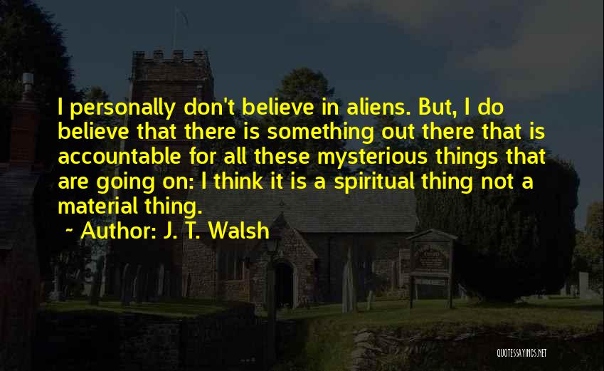 Material Thing Quotes By J. T. Walsh