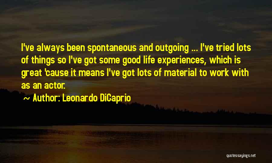 Material Things And Life Quotes By Leonardo DiCaprio