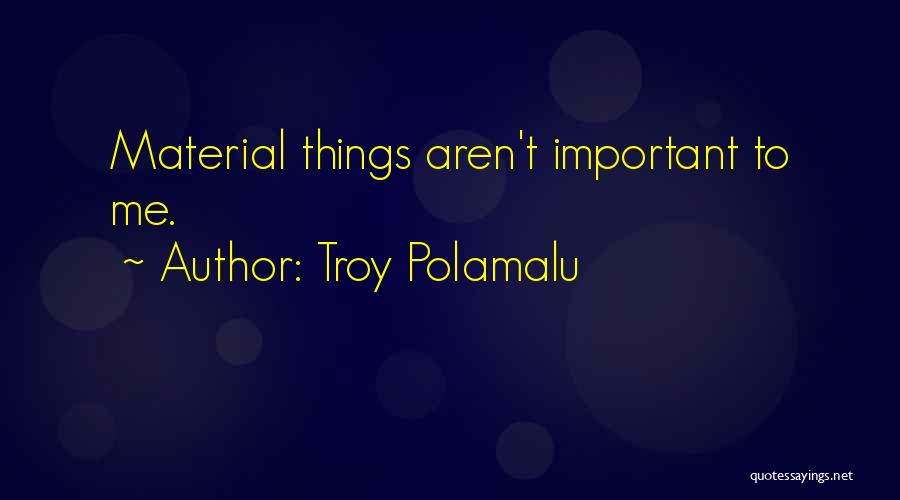 Material Things Not Important Quotes By Troy Polamalu