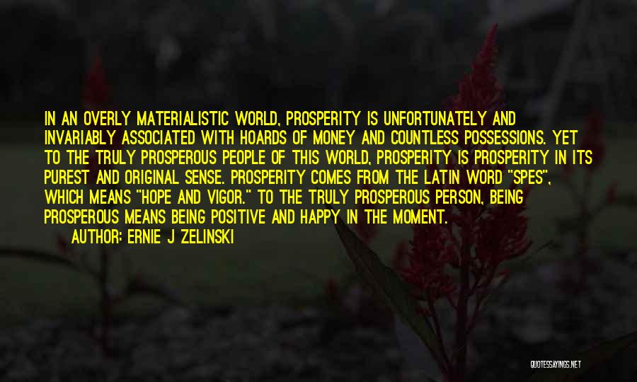 Materialistic World Quotes By Ernie J Zelinski