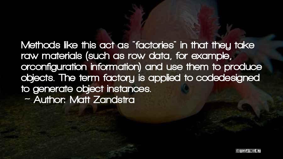 Materials Quotes By Matt Zandstra