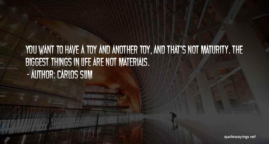 Materials Things Quotes By Carlos Slim