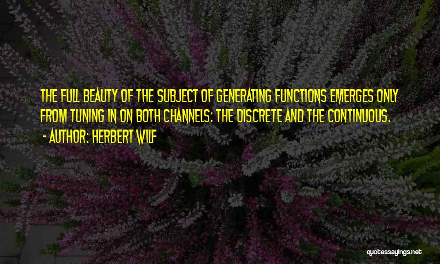Math Functions Quotes By Herbert Wilf
