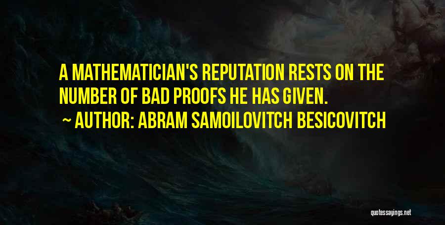 Math Numbers Quotes By Abram Samoilovitch Besicovitch