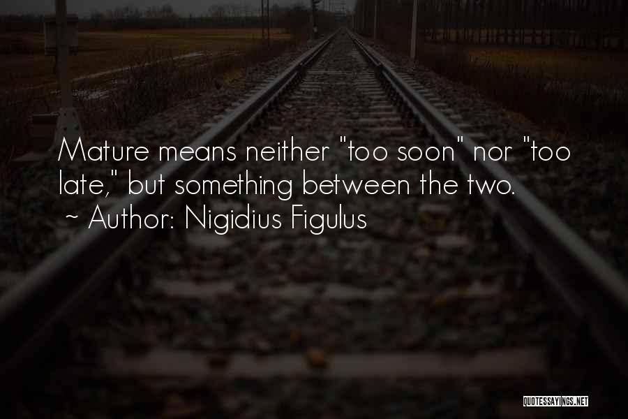 Mature Quotes By Nigidius Figulus