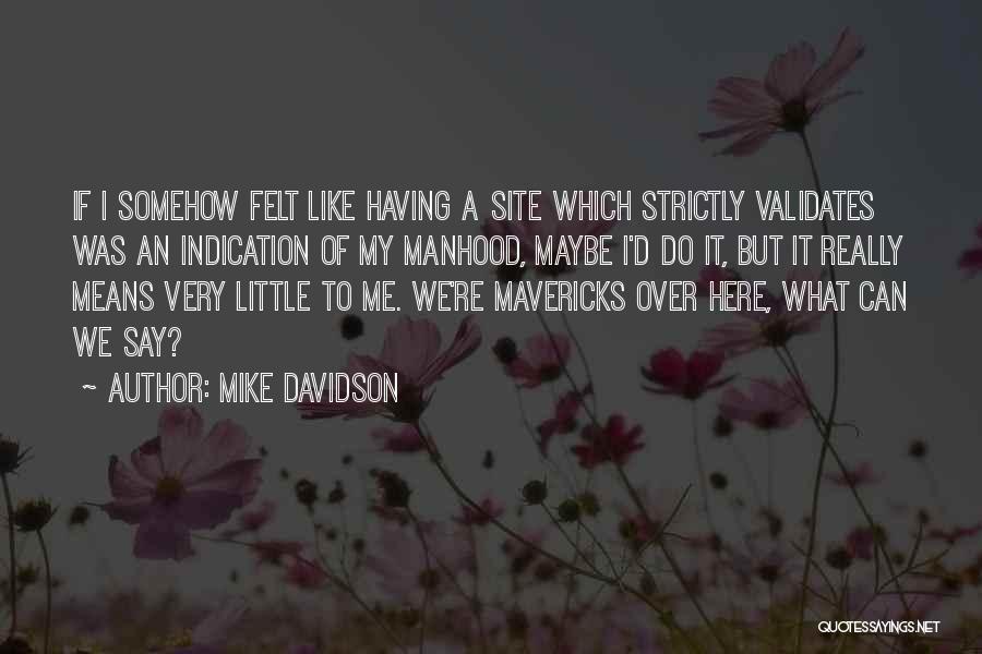 Mavericks Quotes By Mike Davidson