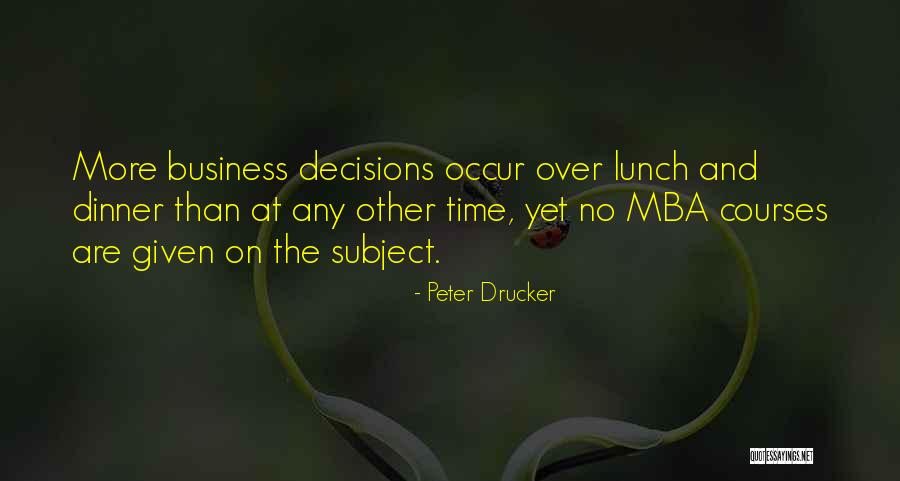 Mba Done Quotes By Peter Drucker