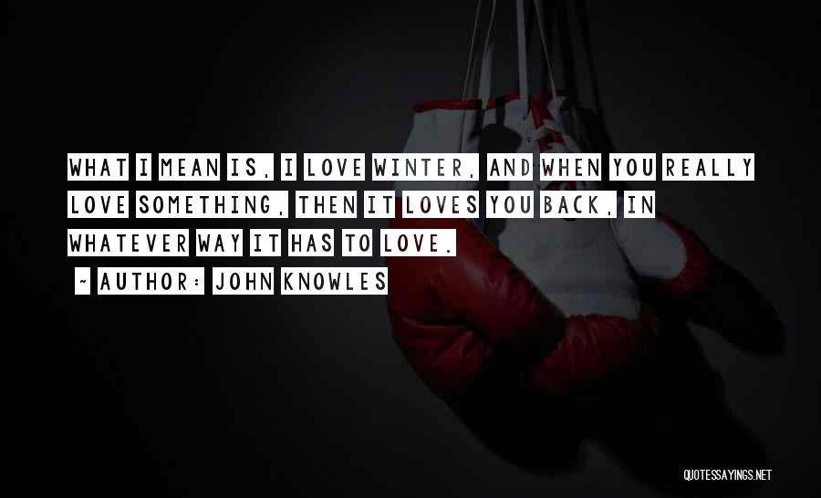 Mean Love Quotes By John Knowles