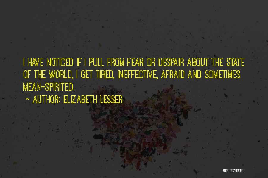 Mean Spirited Quotes By Elizabeth Lesser