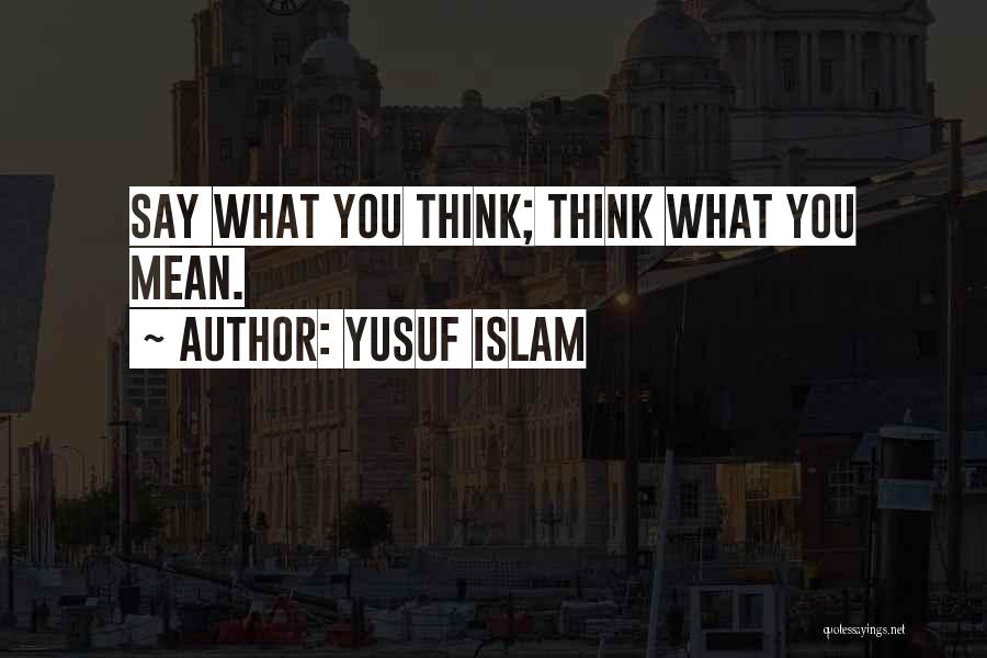 Mean What You Say Quotes By Yusuf Islam