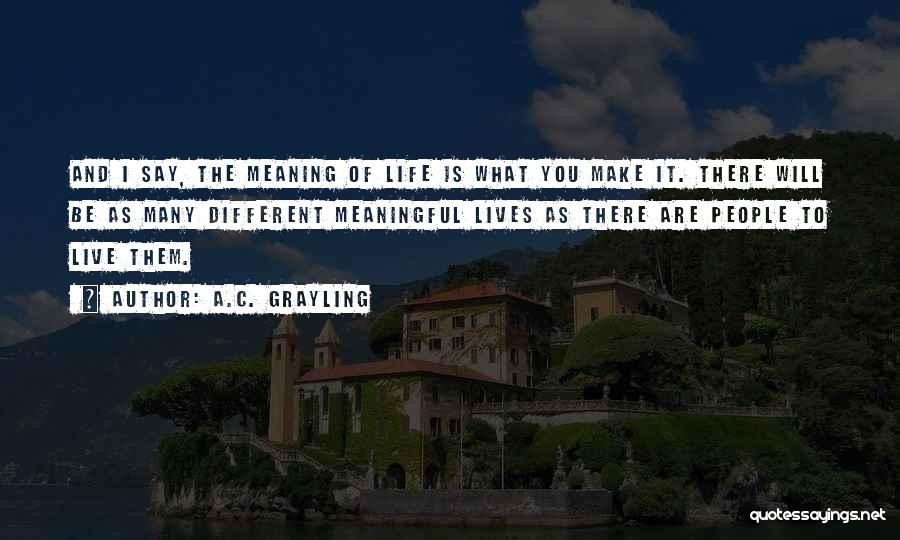 Meaning Life Meaningful Quotes By A.C. Grayling