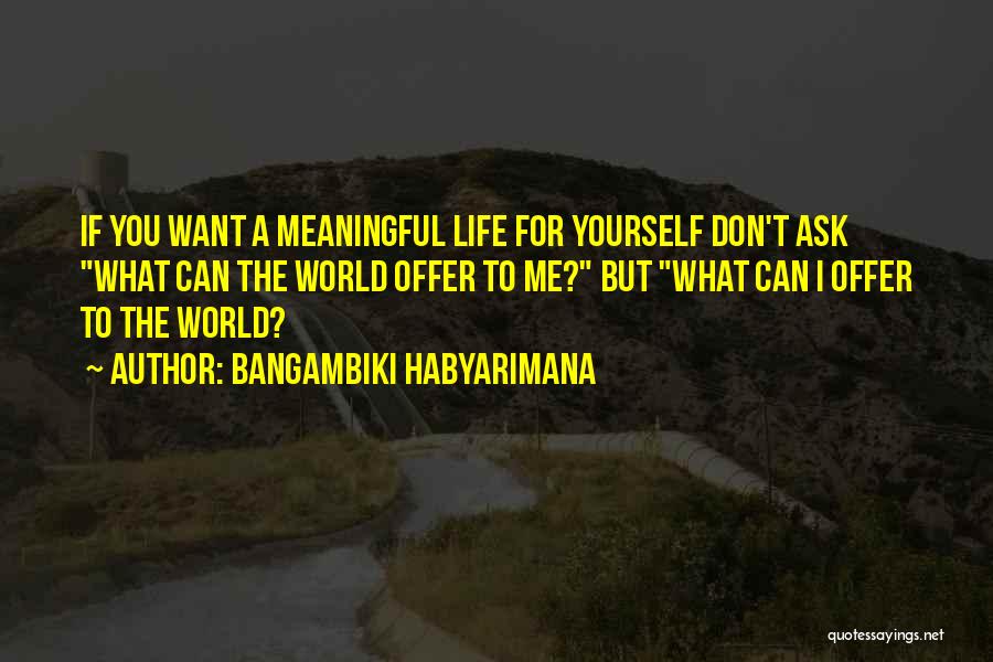 Meaning Life Meaningful Quotes By Bangambiki Habyarimana