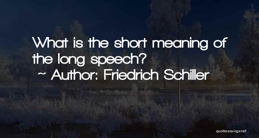 Meaning Short Quotes By Friedrich Schiller