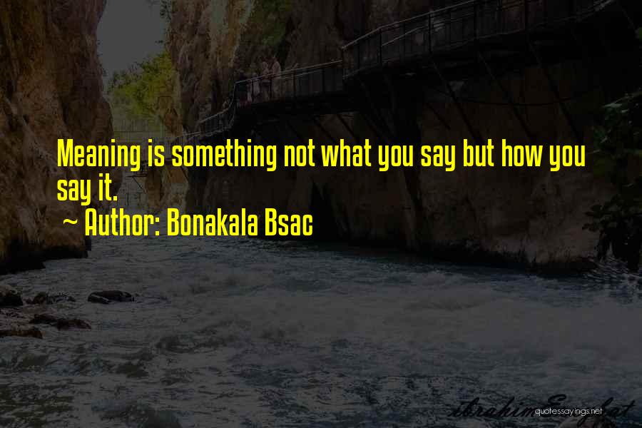 Meaning What You Say Quotes By Bonakala Bsac