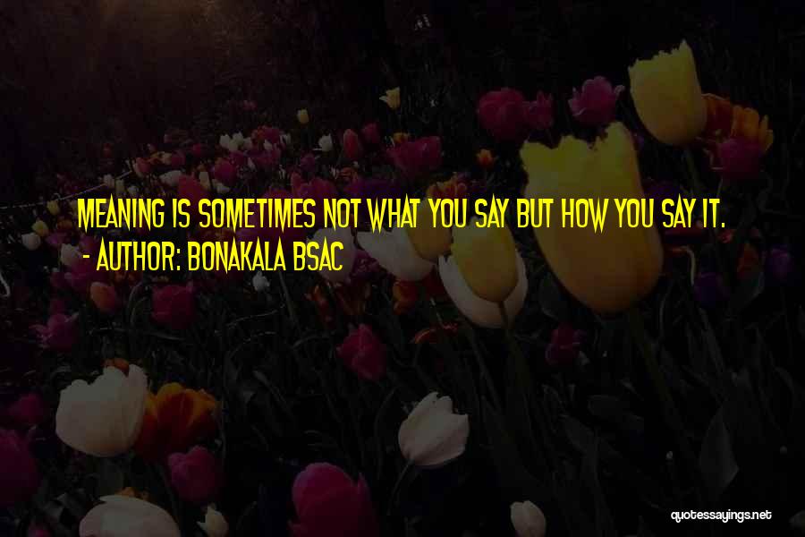 Meaning What You Say Quotes By Bonakala Bsac