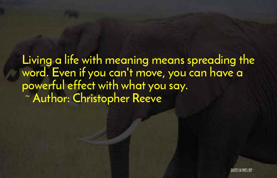 Meaning What You Say Quotes By Christopher Reeve