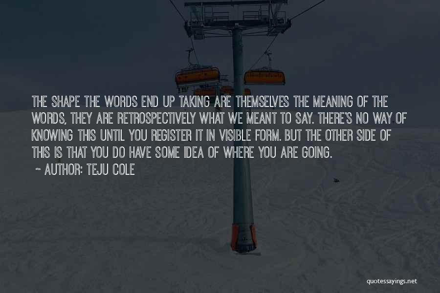 Meaning What You Say Quotes By Teju Cole