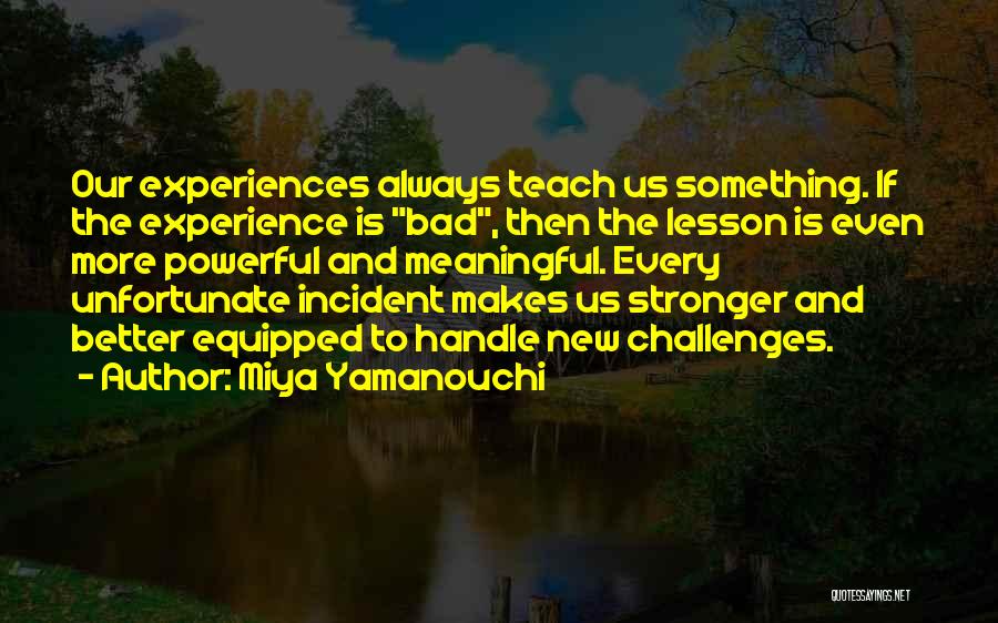Meaningful Experiences Quotes By Miya Yamanouchi