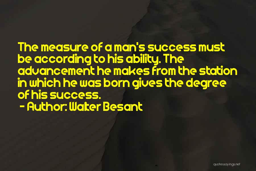 Measure Of A Man Success Quotes By Walter Besant