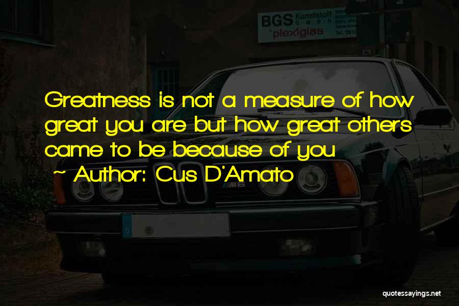 Measure Of Greatness Quotes By Cus D'Amato