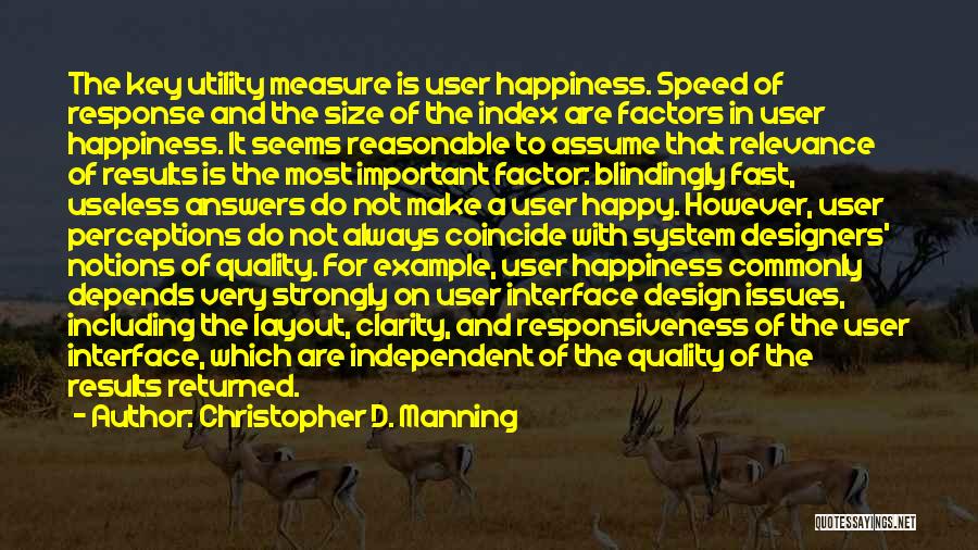 Measure Of Happiness Quotes By Christopher D. Manning