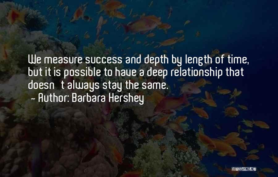 Measure Of Success Quotes By Barbara Hershey