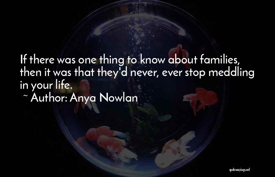 Meddling Others Life Quotes By Anya Nowlan