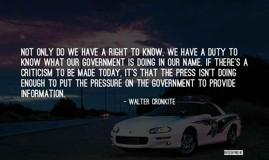 Media Criticism Quotes By Walter Cronkite Media Criticism Quotes By Walter Cronkite