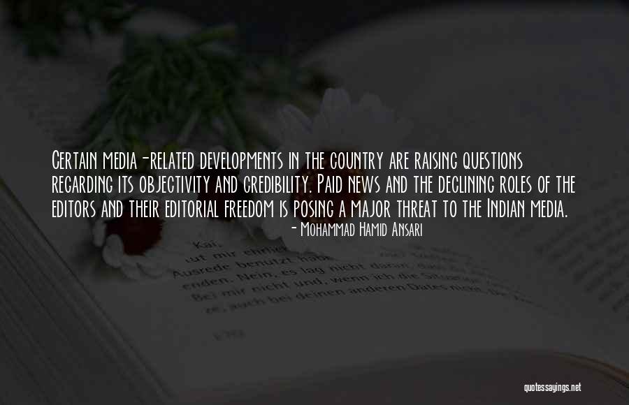 Media Freedom Quotes By Mohammad Hamid Ansari Media Freedom Quotes By Mohammad Hamid Ansari